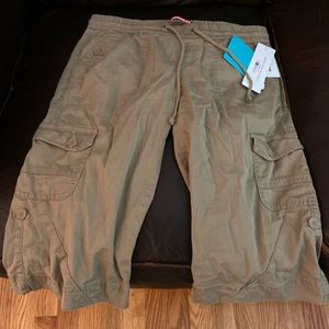 NWT Khaki Bermuda Capri Drawstring size M